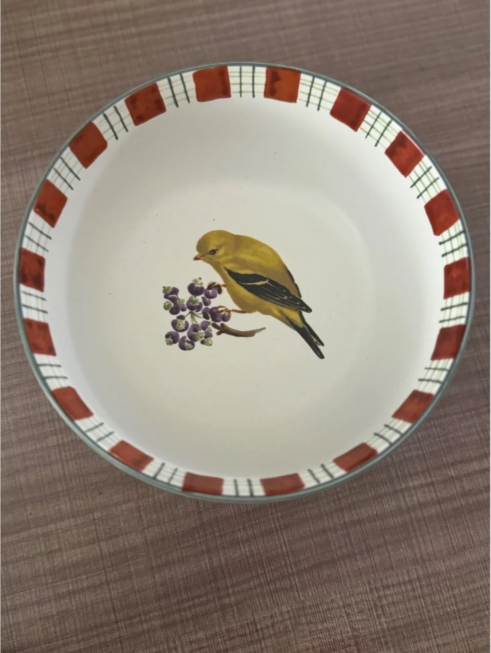 Lenox Winter Greetings Everyday Goldfinch Fine China Bowl with Festive Ribbon &